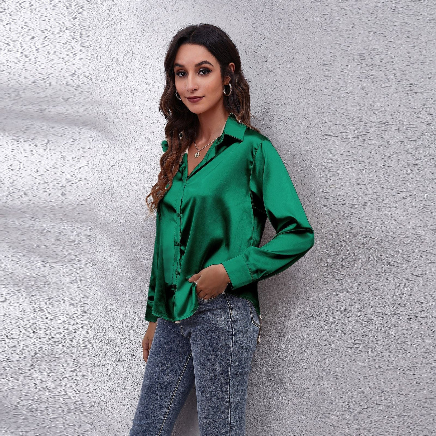 Sarina™ | Satin Chic Blouse